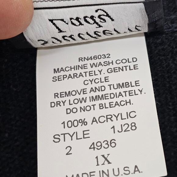 Southern Lady Floral Print V-Neck Button Down Sweater Black Women's Plus 1X Goth - Picture 6 of 8